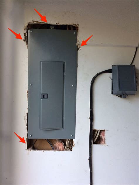 drywall around electrical fuse box panel|drywall around electric panel.